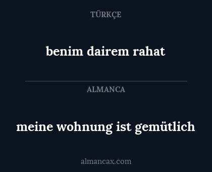 meine wohnung ist gemütlich - benim dairem rahat