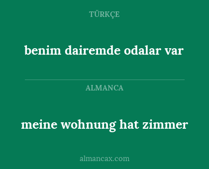 benim dairemde odalar var - meine
wohnung hat zimmer