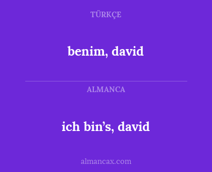 benim, david - ich bin’s, david