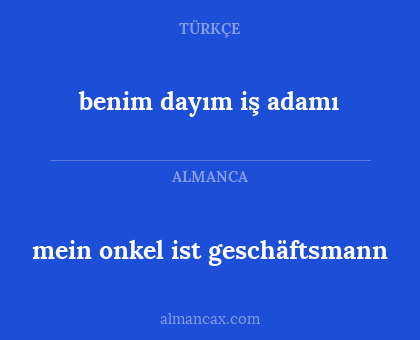 benim dayım iş adamı - mein onkel ist geschäftsmann