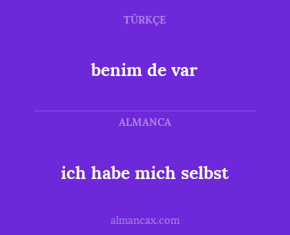 benim de var - ich habe mich selbst