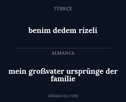 benim dedem rizeli - mein großvater ursprünge der familie