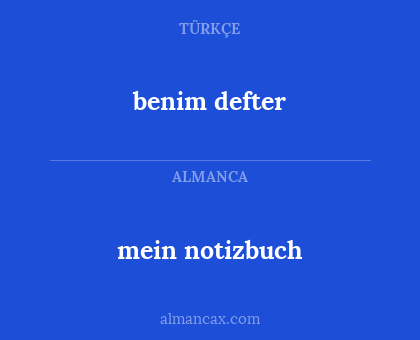 mein notizbuch - benim defter