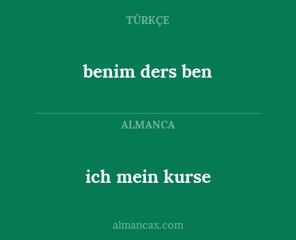 ich mein kurse - benim ders ben