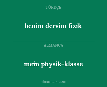 benim dersim fizik - mein physik-klasse