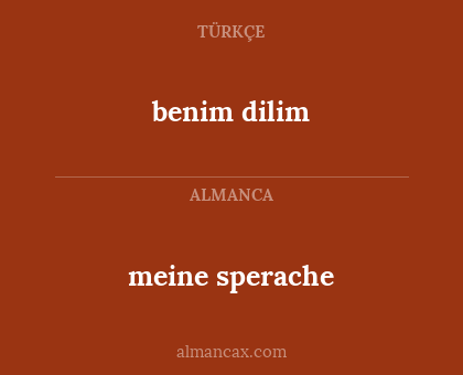 benim dilim - meine sperache