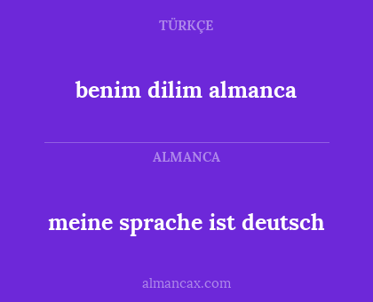 benim dilim almanca - meine sprache ist deutsch