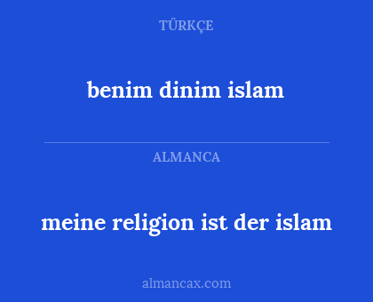 benim dinim islam - meine religion ist der islam