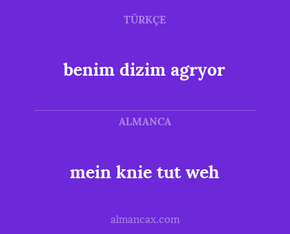 mein knie tut weh - benim dizim agryor