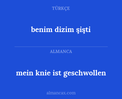 benim dizim şişti - mein knie ist geschwollen