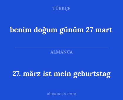 27. märz ist mein geburtstag - benim doğum günüm 27 mart