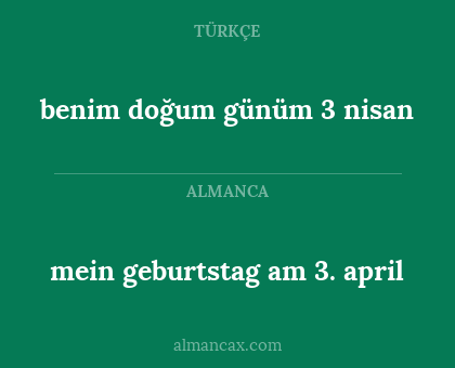 mein geburtstag am 3. april - benim doğum günüm 3 nisan