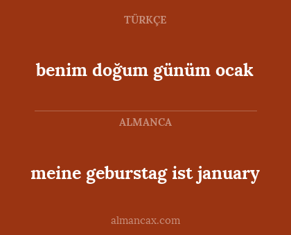 benim doğum günüm ocak - meine geburstag ist january