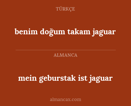 benim doğum takam jaguar - mein geburstak ist jaguar