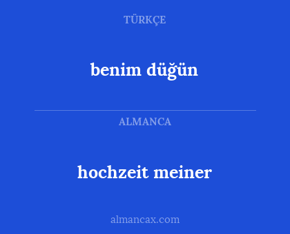 benim düğün - hochzeit meiner