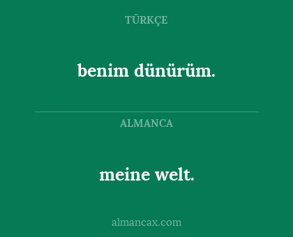 meine welt. - benim dünürüm.