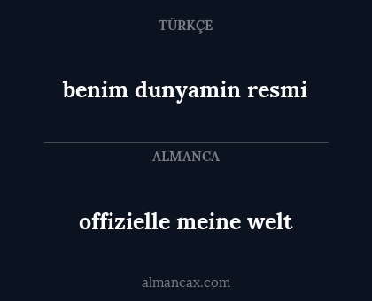 offizielle meine welt - benim dunyamin resmi