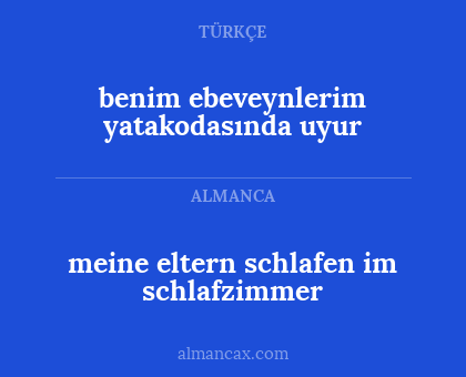 benim ebeveynlerim yatakodasında uyur - meine eltern schlafen im schlafzimmer