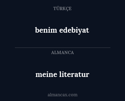 benim  edebiyat - meine literatur