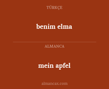 mein apfel - benim elma