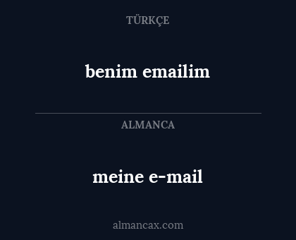 meine e-mail - benim emailim