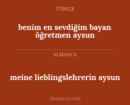 meine lieblingslehrerin aysun - benim en sevdiğim bayan öğretmen aysun