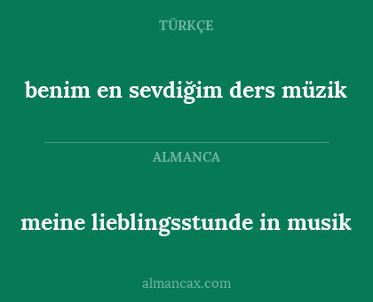 meine lieblingsstunde in musik - benim en sevdiğim ders müzik