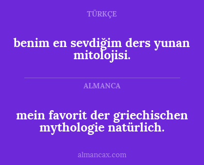 benim en sevdiğim ders yunan mitolojisi. - mein favorit der griechischen mythologie natürlich.
