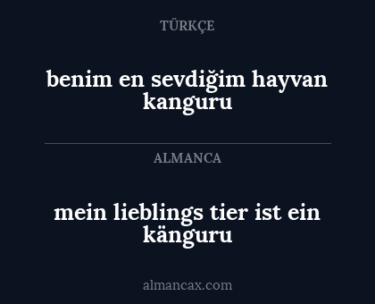 mein lieblings tier ist ein känguru - benim en sevdiğim hayvan kanguru