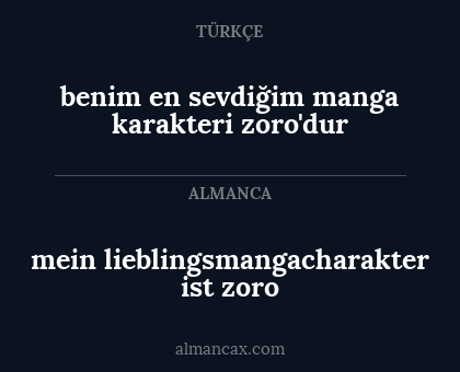 benim en sevdiğim manga karakteri zoro'dur - mein lieblingsmangacharakter ist zoro