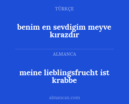 meine lieblingsfrucht ist krabbe - benim en sevdigim meyve kırazdır