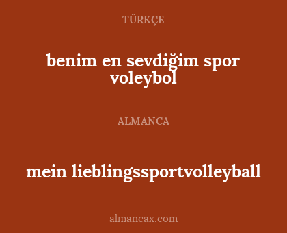 benim en sevdiğim spor voleybol - mein lieblingssportvolleyball