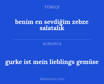 gurke ist mein lieblings gemüse - benim en sevdiğim zebze salatalık