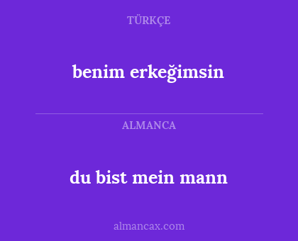 benim erkeğimsin - du bist mein mann