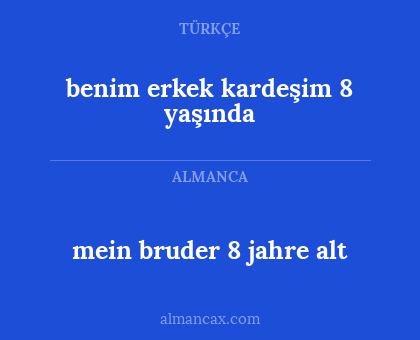 benim erkek kardeşim 8 yaşında - mein bruder 8 jahre alt