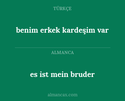 es ist mein bruder - benim erkek kardeşim var