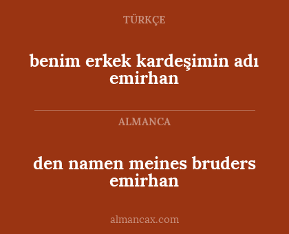 den namen meines bruders emirhan - benim erkek kardeşimin adı emirhan