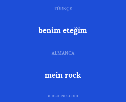 mein rock - benim eteğim