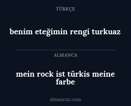 benim eteğimin rengi turkuaz - mein rock ist türkis meine farbe