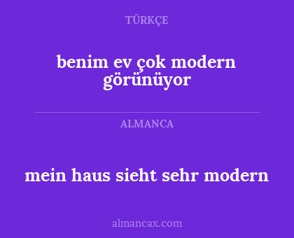 benim ev çok modern görünüyor - mein haus sieht sehr modern