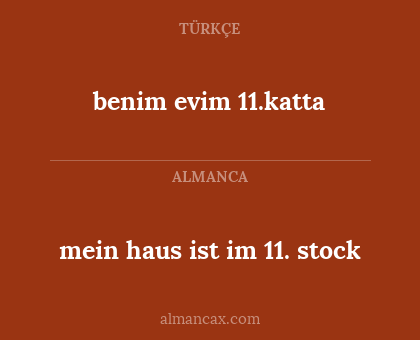 benim evim 11.katta - mein haus ist im 11. stock
