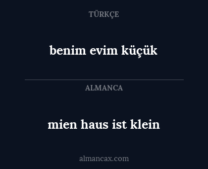 benim evim küçük - mien haus ist klein