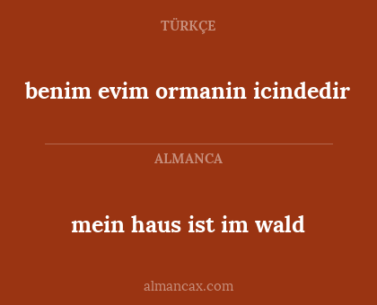 mein haus ist im wald - benim evim ormanin icindedir