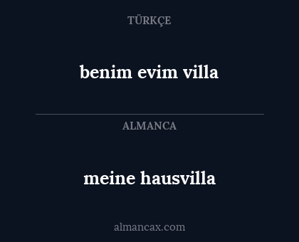 meine hausvilla - benim evim villa