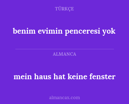 benim evimin penceresi yok - mein haus hat keine fenster