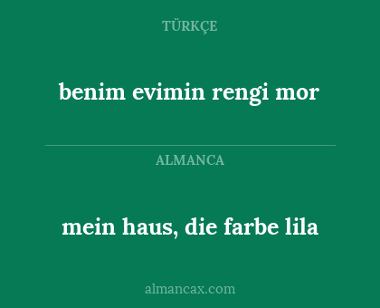 benim evimin rengi mor - mein haus, die farbe lila