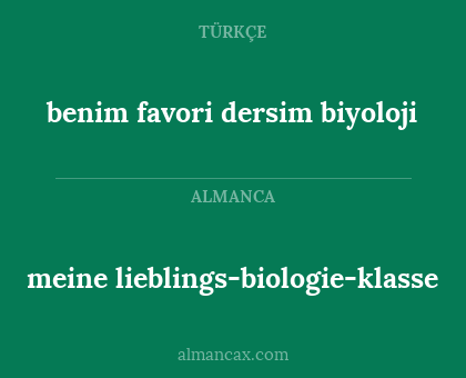 meine lieblings-biologie-klasse - benim favori dersim biyoloji