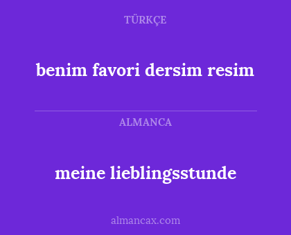 benim favori dersim resim - meine lieblingsstunde