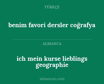 benim favori dersler coğrafya - ich mein kurse lieblings geographie