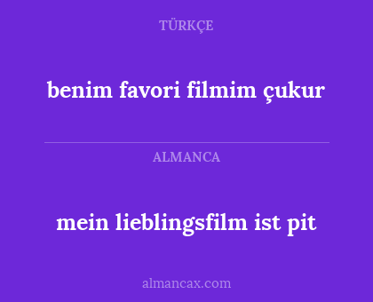 benim favori filmim çukur - mein lieblingsfilm ist pit